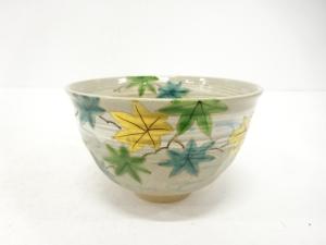 作家物　金彩色絵　青楓　茶碗（保護箱付）